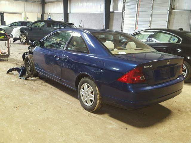 1HGEM22553L065235 - 2003 HONDA CIVIC LX BLUE photo 3