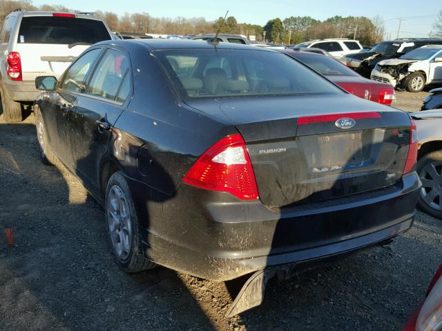 3FAHP0HG1AR346095 - 2010 FORD FUSION SE BLACK photo 3