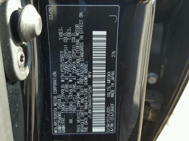 JTJBK1BA4A2415260 - 2010 LEXUS RX 350 BLACK photo 10