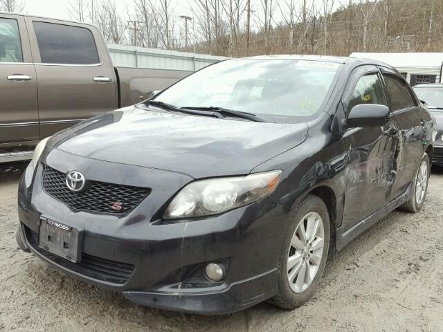 1NXBU4EE5AZ266077 - 2010 TOYOTA COROLLA BA BLACK photo 2