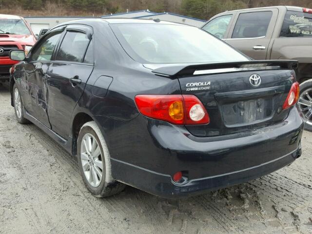 1NXBU4EE5AZ266077 - 2010 TOYOTA COROLLA BA BLACK photo 3