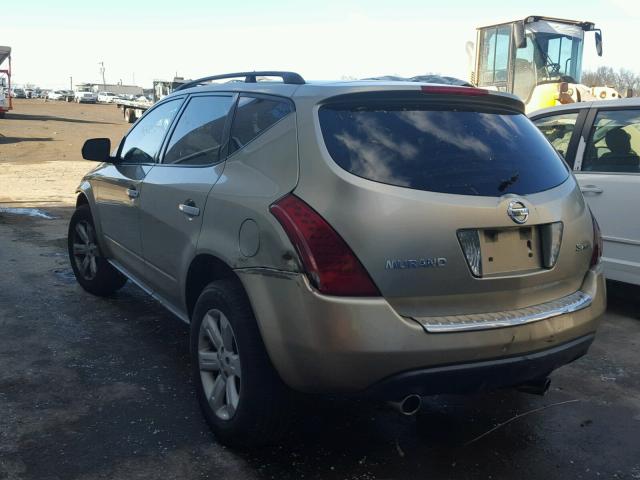 JN8AZ08W87W646997 - 2007 NISSAN MURANO SL GOLD photo 3