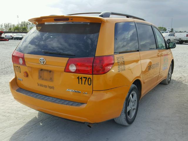 5TDZK23C28S109569 - 2008 TOYOTA SIENNA CE YELLOW photo 4