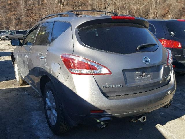 JN8AZ1MW6CW217525 - 2012 NISSAN MURANO S GRAY photo 3