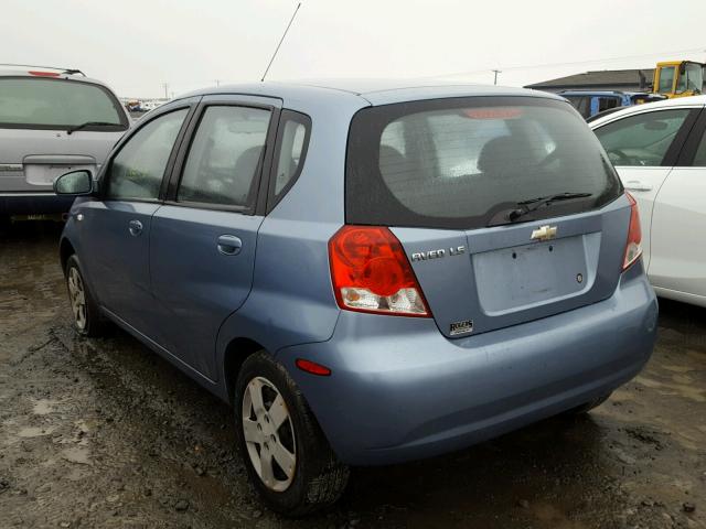 KL1TD66636B674132 - 2006 CHEVROLET AVEO BASE BLUE photo 3