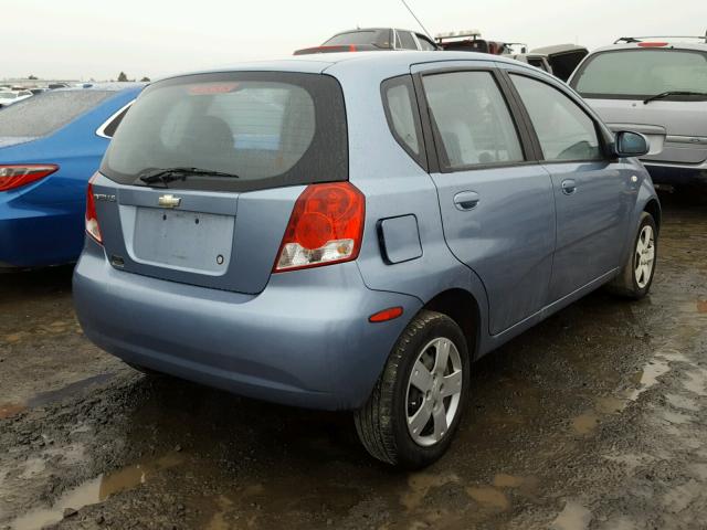 KL1TD66636B674132 - 2006 CHEVROLET AVEO BASE BLUE photo 4