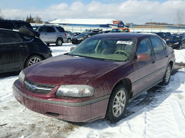 2G1WF55E629149217 - 2002 CHEVROLET IMPALA RED photo 2