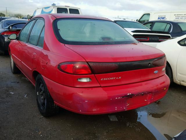 1FALP13P6VW265801 - 1997 FORD ESCORT LX RED photo 3