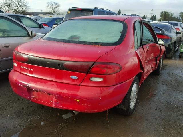 1FALP13P6VW265801 - 1997 FORD ESCORT LX RED photo 4