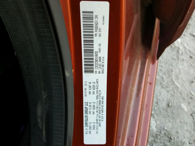 1C3CDZCB8CN186255 - 2012 DODGE AVENGER SX ORANGE photo 10