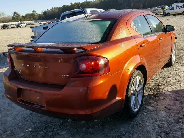 1C3CDZCB8CN186255 - 2012 DODGE AVENGER SX ORANGE photo 4