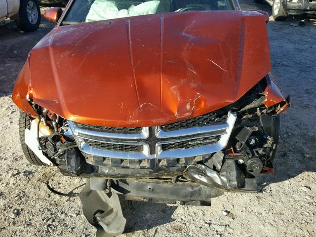 1C3CDZCB8CN186255 - 2012 DODGE AVENGER SX ORANGE photo 7