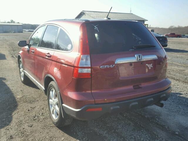 JHLRE48788C056458 - 2008 HONDA CR-V EXL MAROON photo 3