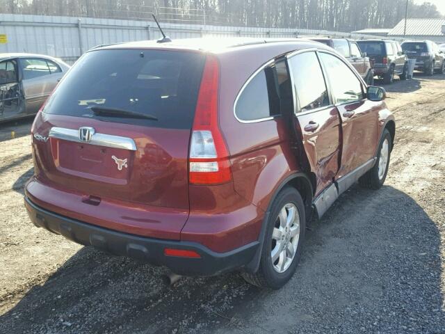 JHLRE48788C056458 - 2008 HONDA CR-V EXL MAROON photo 4