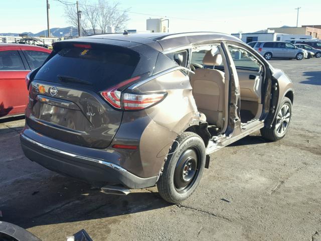 5N1AZ2MG1FN286378 - 2015 NISSAN MURANO S BROWN photo 4