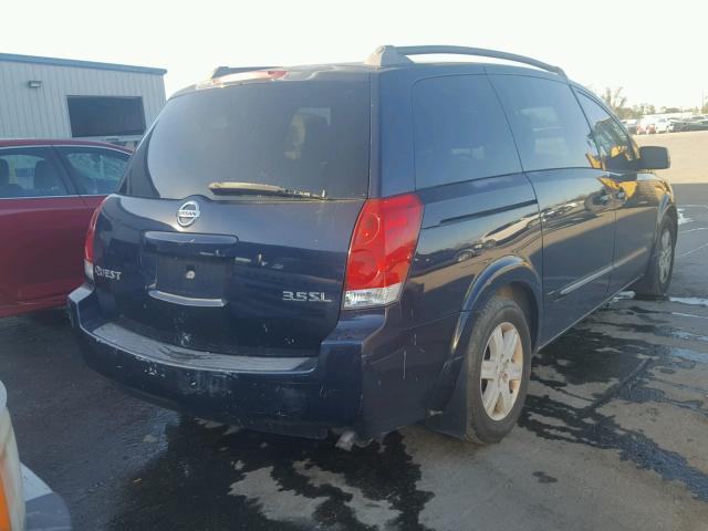 5N1BV28U75N124995 - 2005 NISSAN QUEST S BLUE photo 4