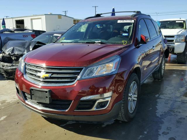 1GNKRHKD1FJ179026 - 2015 CHEVROLET TRAVERSE L MAROON photo 2