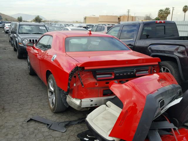 2C3CDZBG1FH705981 - 2015 DODGE CHALLENGER RED photo 3