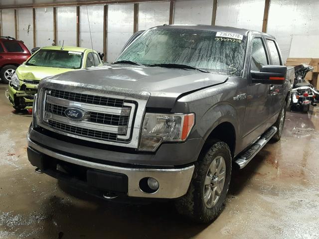 1FTFW1ET8DKD97128 - 2013 FORD F150 SUPER GRAY photo 2