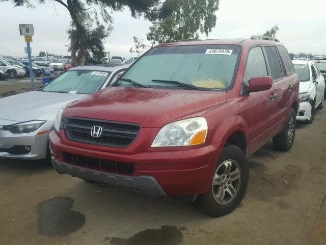 2HKYF18533H535094 - 2003 HONDA PILOT EXL BURGUNDY photo 2