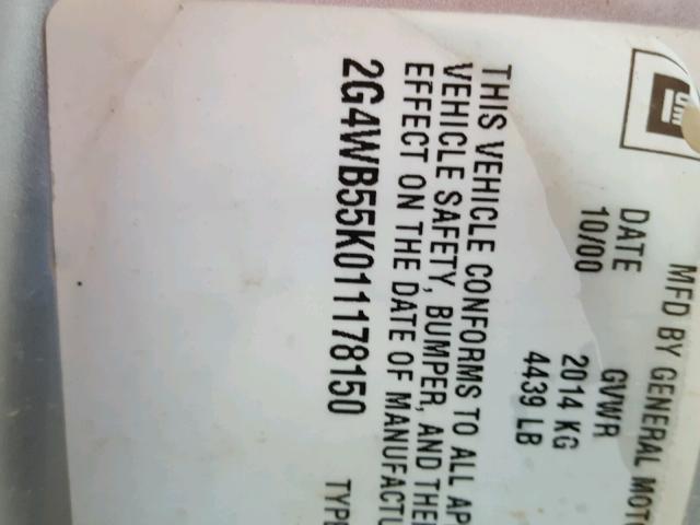 2G4WB55K011178150 - 2001 BUICK REGAL LS 银色 照片 10