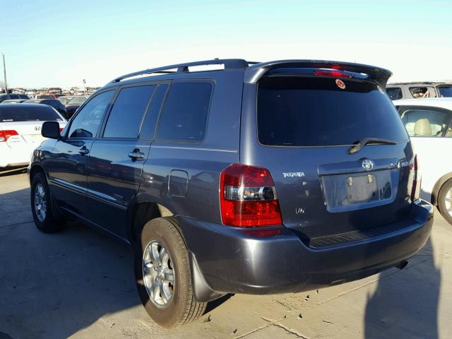 JTEDP21A560124690 - 2006 TOYOTA HIGHLANDER BLUE photo 3