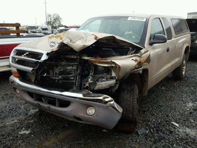 1D7HG42N24S637387 - 2004 DODGE DAKOTA SLT GOLD photo 2