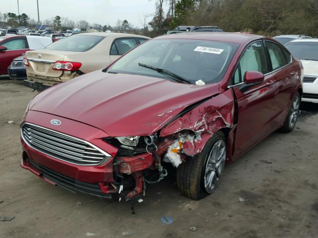 3FA6P0HD8HR335182 - 2017 FORD FUSION SE RED photo 2