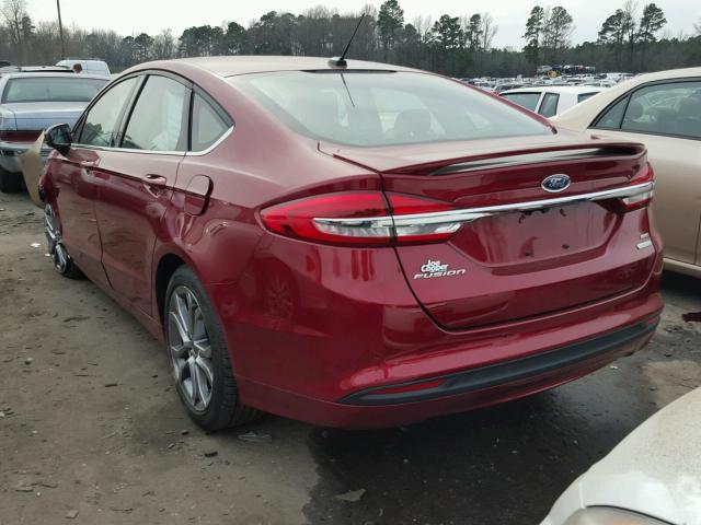 3FA6P0HD8HR335182 - 2017 FORD FUSION SE RED photo 3