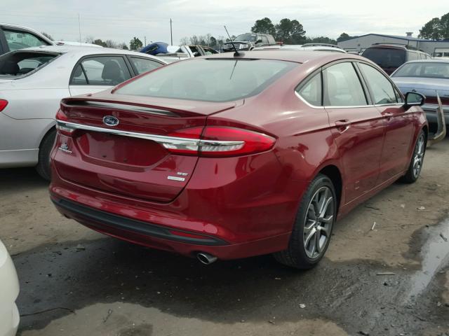 3FA6P0HD8HR335182 - 2017 FORD FUSION SE RED photo 4