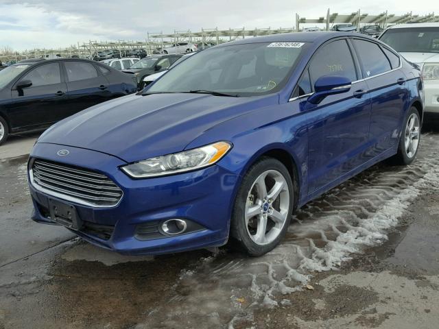 3FA6P0HR6DR388257 - 2013 FORD FUSION SE BLUE photo 2