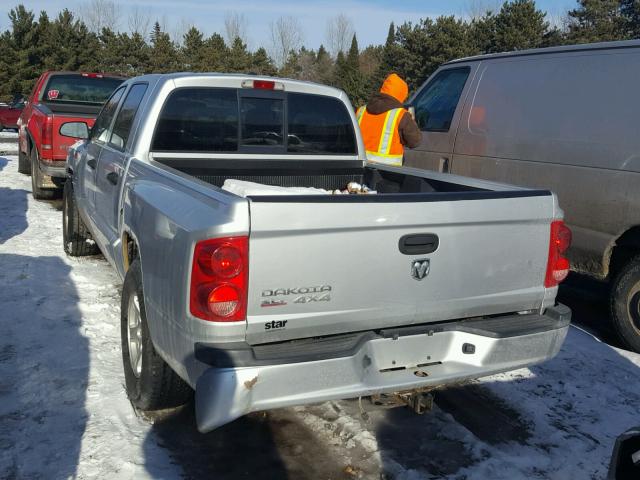 1D7HW48K87S203205 - 2007 DODGE DAKOTA QUA SILVER photo 3