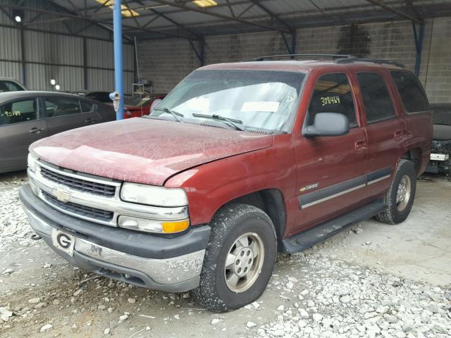 1GNEC13T91R180608 - 2001 CHEVROLET TAHOE C150 BURGUNDY photo 2