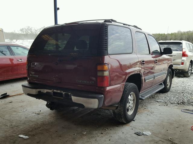 1GNEC13T91R180608 - 2001 CHEVROLET TAHOE C150 BURGUNDY photo 4