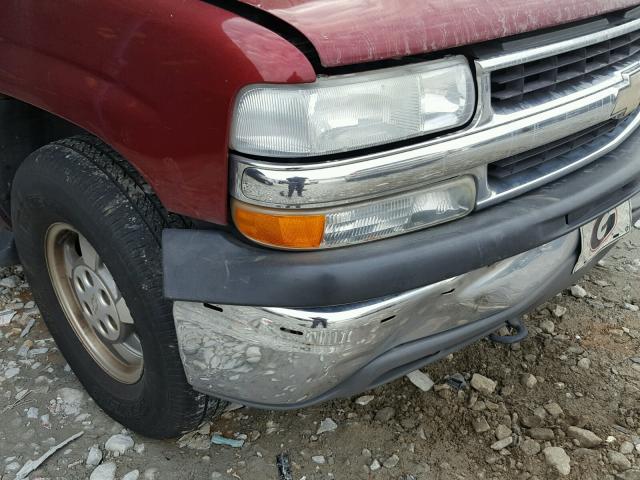 1GNEC13T91R180608 - 2001 CHEVROLET TAHOE C150 BURGUNDY photo 9