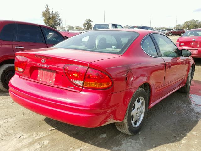 1G3NK12T9YC392418 - 2000 OLDSMOBILE ALERO GX RED photo 4