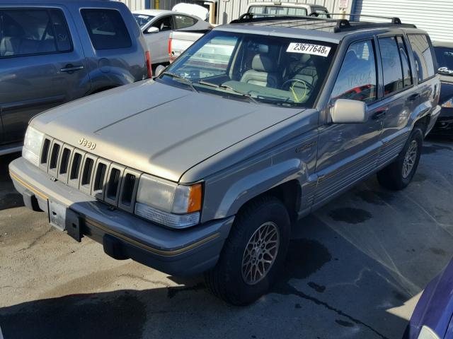 1J4GZ78Y8SC786780 - 1995 JEEP GRAND CHER BROWN photo 2