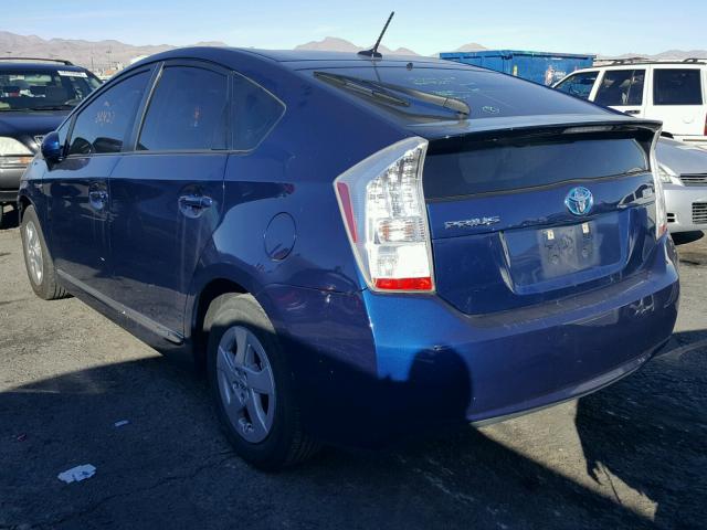 JTDKN3DU5B0258719 - 2011 TOYOTA PRIUS BLUE photo 3