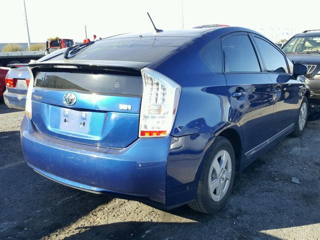 JTDKN3DU5B0258719 - 2011 TOYOTA PRIUS BLUE photo 4