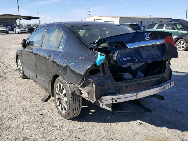 2HGFA16809H351060 - 2009 HONDA CIVIC EX შავი ფოტო 3