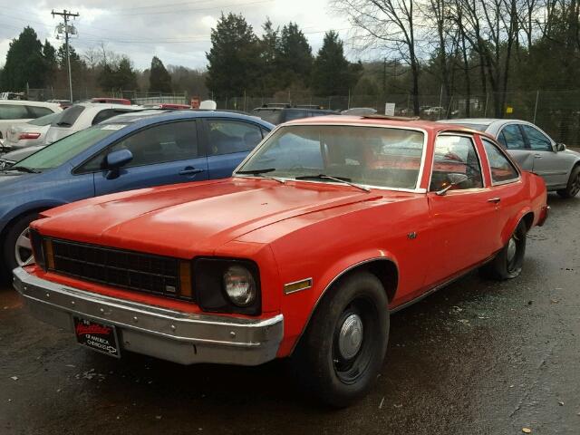 1X27D6W243879 - 1976 CHEVROLET NOVA ORANGE photo 2