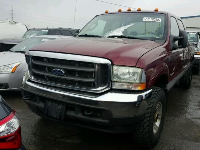 1FTNW21P74EB47257 - 2004 FORD F250 SUPER RED photo 2