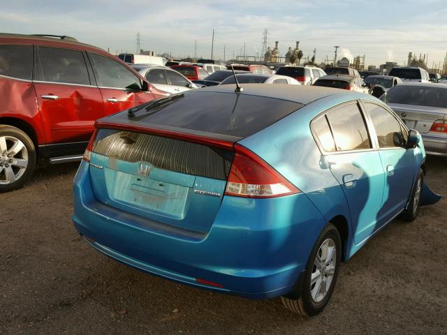 JHMZE2H72BS011366 - 2011 HONDA INSIGHT EX BLUE photo 4