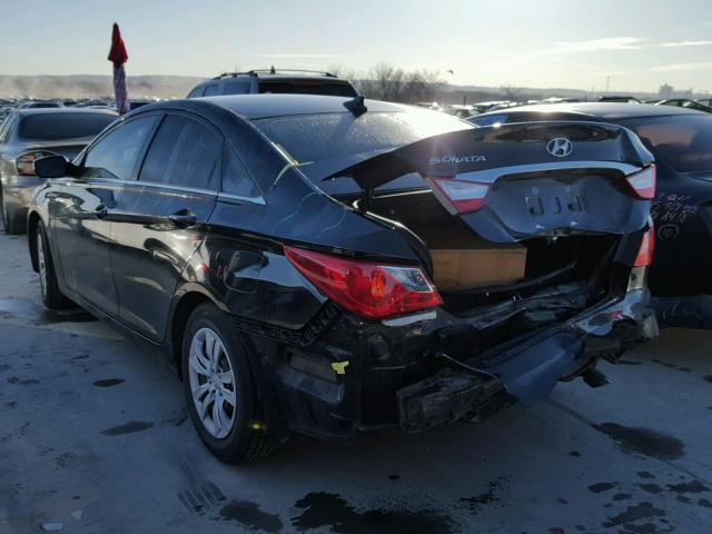 5NPEB4AC9CH426065 - 2012 HYUNDAI SONATA GLS BLACK photo 3