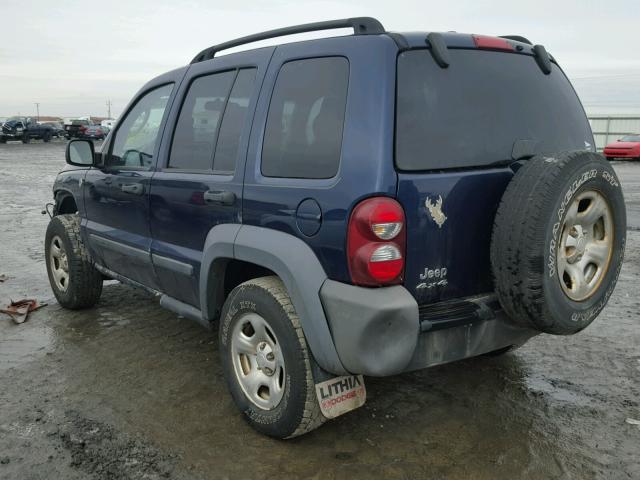 1J4GL48K67W604513 - 2007 JEEP LIBERTY SP BLUE photo 3