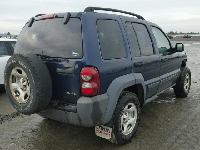 1J4GL48K67W604513 - 2007 JEEP LIBERTY SP BLUE photo 4