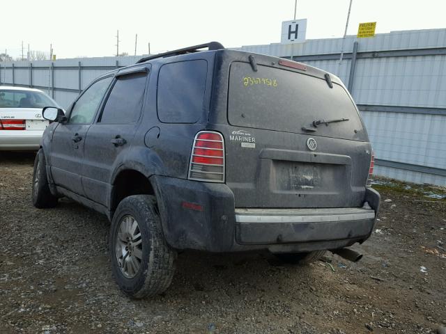 4M2CU56156DJ02369 - 2006 MERCURY MARINER BLACK photo 3