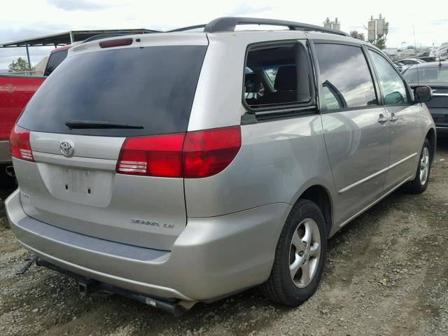 5TDZA23C84S177419 - 2004 TOYOTA SIENNA SILVER photo 4