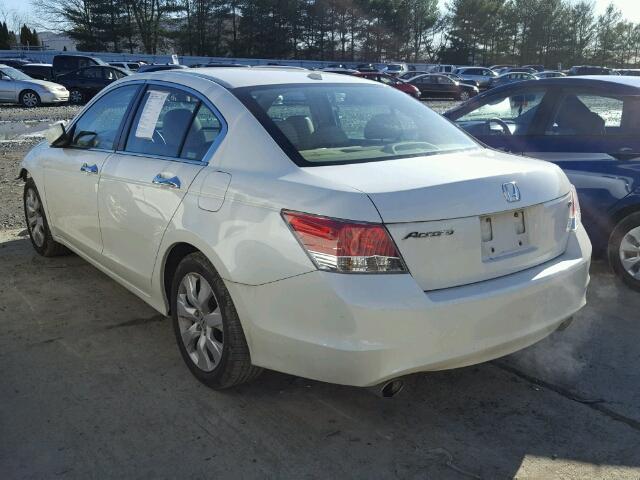 1HGCP36839A048270 - 2009 HONDA ACCORD EXL WHITE photo 3