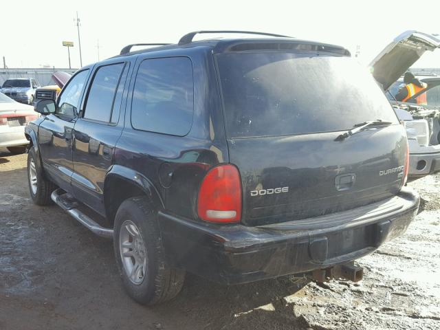 1D4HS48Z43F587993 - 2003 DODGE DURANGO SL BLACK photo 3